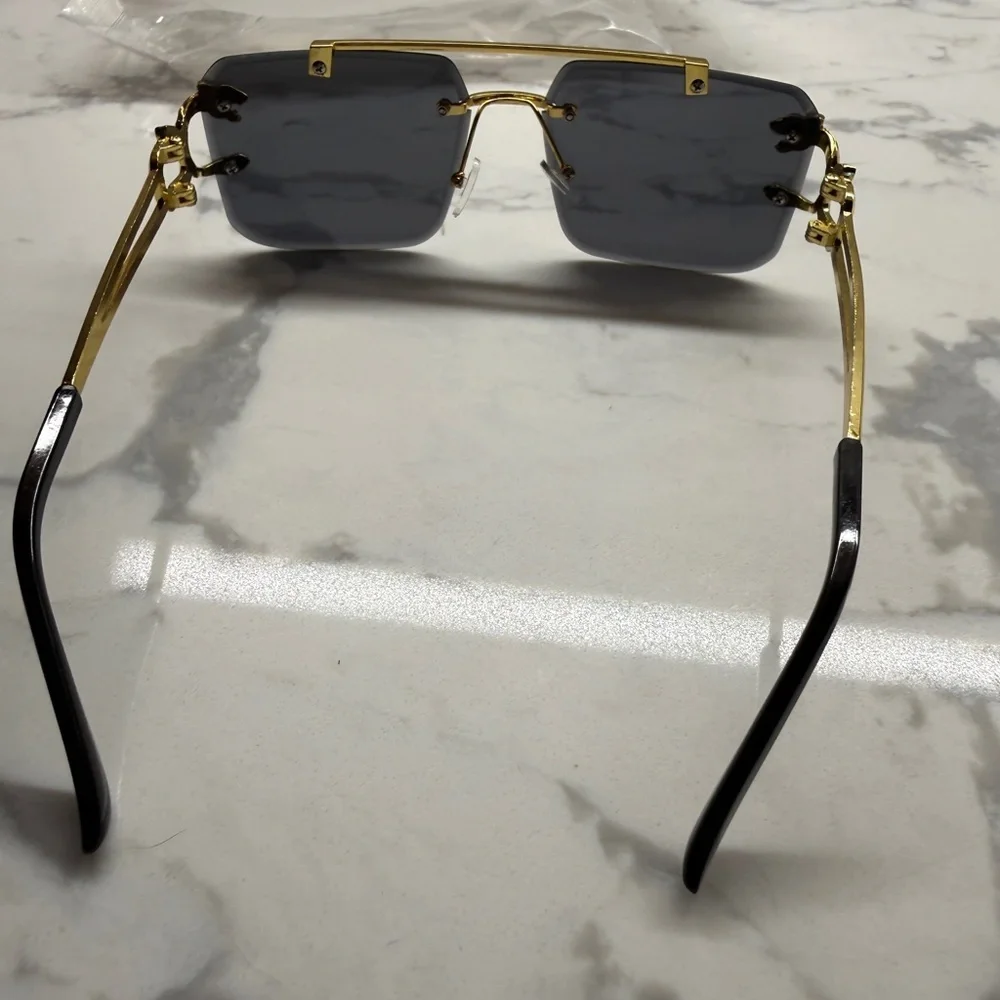 Retro Luxury Golden Fashion Glasses Tiger Frame Unisex Sunglasses New